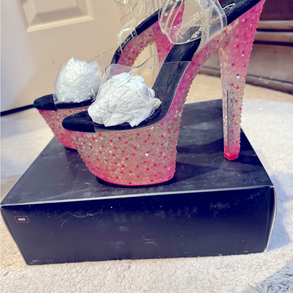 Pleaser 8in heels w ankle strap